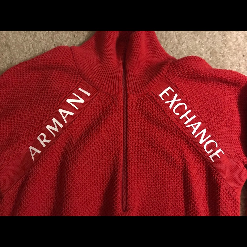 Armani Exchange 1/4 Zip AIX Logo Sweater
